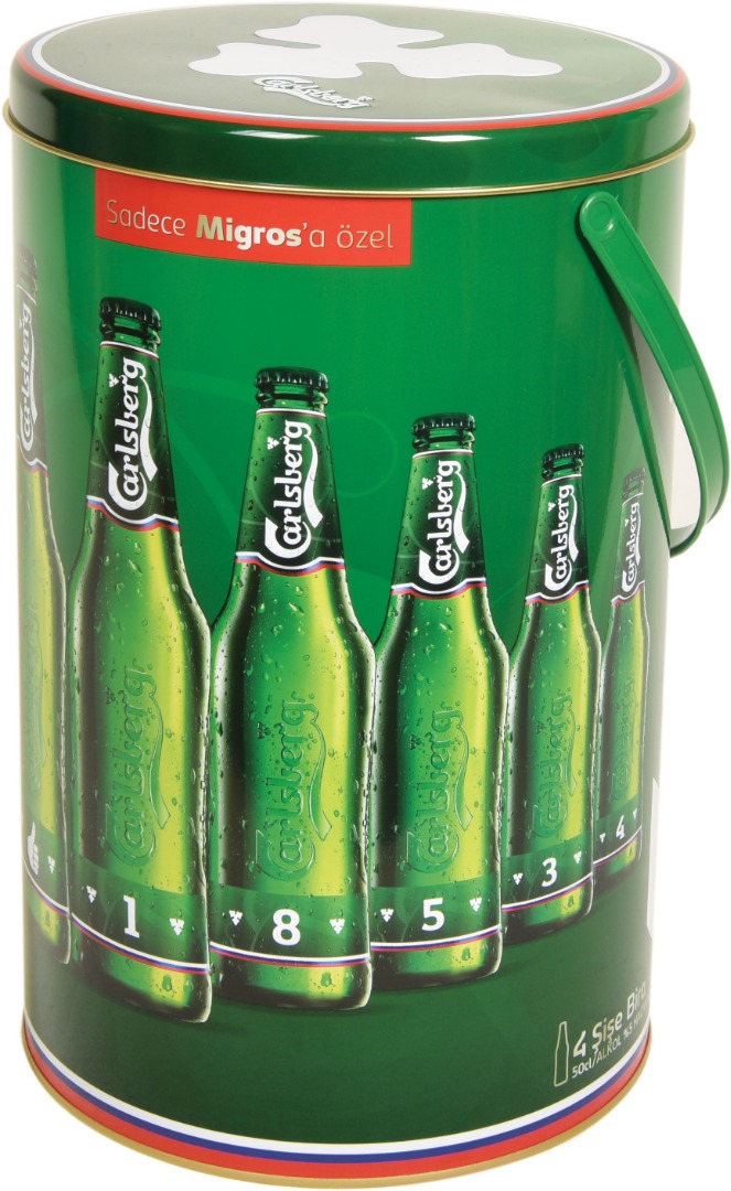 Carlsberg - 170 çapx265 h. - Metal Teneke Kutu - Yuvarlak - Alkol
